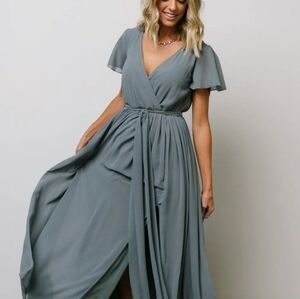 Baltic Born Kristina Maxi Dress 1X Dusty Blue